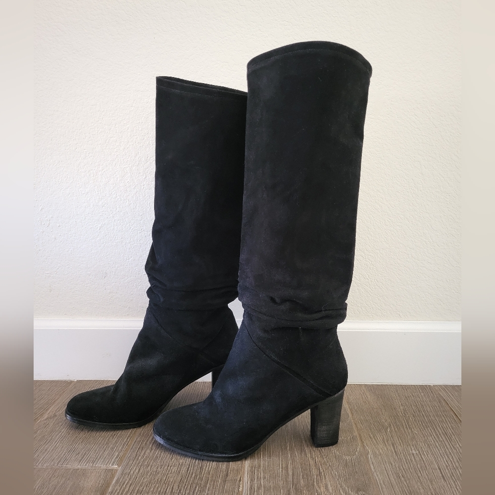 Free People Tennison Black Suede Boots Size 10 Womens